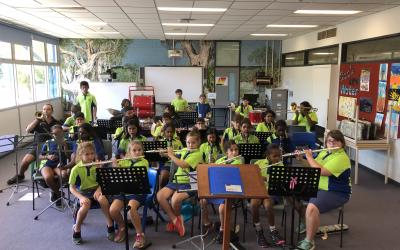 Wagaman School Band rehearsing.