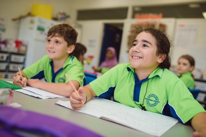 Students working in class