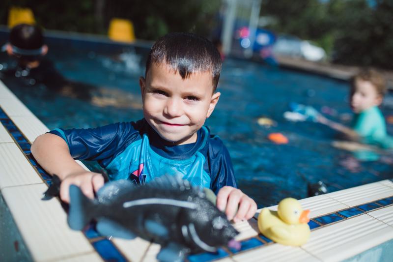 Boy swimming